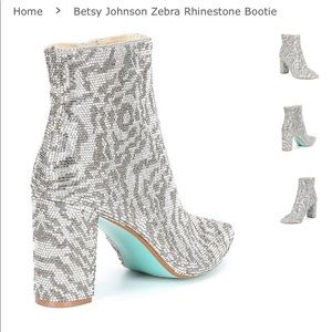 Betsey Johnson Cady silver zebra boot. Worn once.